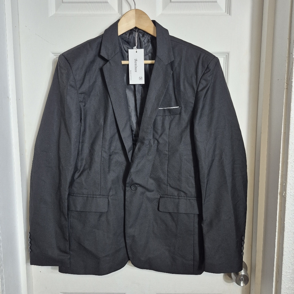 NWT Men's Classic Black Blazer Jacket Beninos Size M